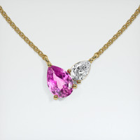 1.57 Ct. Sapphire Necklace, 14K Yellow Gold 1