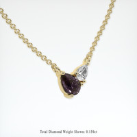 0.66 Ct. Purple Sapphire Necklace, 14K Yellow Gold 2