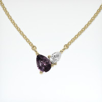 0.66 Ct. Purple Sapphire Necklace, 18K Yellow Gold 1