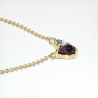 0.66 Ct. Purple Sapphire Necklace, 18K Yellow Gold 3