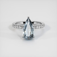 2.83 Ct. Greyish Blue Sapphire Ring, Platinum 950 1