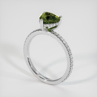 2.02 Ct. Greenish Yellow Sapphire Ring, Platinum 950 2