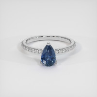 1.06 Ct. Blue Sapphire Ring, 10K White Gold 1