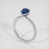 1.06 Ct. Blue Sapphire Ring, 10K White Gold 2