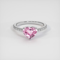 1.67 Ct. Pink Sapphire Ring, 10K White Gold 1