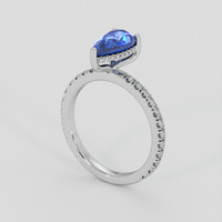 1.52 Ct. Blue Sapphire Ring, 14K White Gold 2