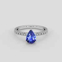 1.57 Ct. Blue Sapphire Ring, 14K White Gold 1