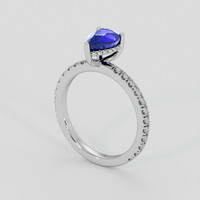 1.57 Ct. Blue Sapphire Ring, 14K White Gold 2