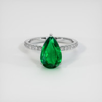 2.57 Ct. Emerald Ring, 18K White Gold 1