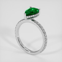 1.70 Ct. Emerald Ring, 18K White Gold 2