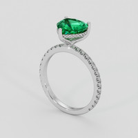 1.86 Ct. Emerald Ring, 18K White Gold 2
