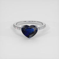 1.95 Ct. Blue Sapphire Ring, 18K White Gold 1