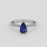 1.65 Ct. Blue Sapphire Ring, 18K White Gold 1