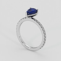1.65 Ct. Blue Sapphire Ring, 18K White Gold 2