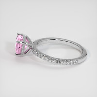 1.67 Ct. Pink Sapphire Ring, 18K White Gold 4