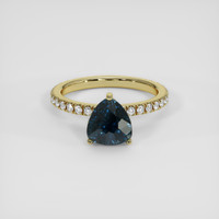 2.69 Ct. Greenish Blue Sapphire Ring, 14K Yellow Gold 1