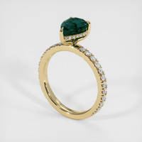 2.08 Ct. Bluish Green Sapphire Ring, 14K Yellow Gold 2