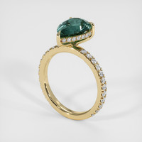 2.96 Ct. Bluish Green Sapphire Ring, 14K Yellow Gold 2