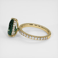 2.96 Ct. Bluish Green Sapphire Ring, 14K Yellow Gold 4