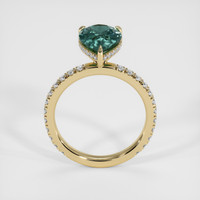 2.96 Ct. Bluish Green Sapphire Ring, 18K Yellow Gold 3