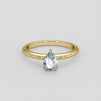 0.74 Ct. Greyish Blue Sapphire Ring, 10K Yellow Gold 1