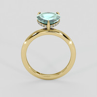 2.44 Ct. Bluish Green Sapphire Ring, 18K Yellow Gold 3