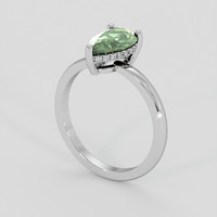1.78 Ct. Green Sapphire Ring, 14K White Gold 2
