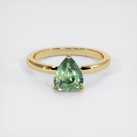 1.60 Ct. Yellowish Green Sapphire Ring, 14K Yellow Gold 1