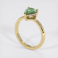 1.60 Ct. Yellowish Green Sapphire Ring, 14K Yellow Gold 2