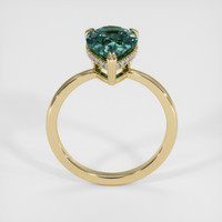2.96 Ct. Bluish Green Sapphire Ring, 14K Yellow Gold 3