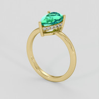1.67 Ct. Emerald Ring, 18K Yellow Gold 2