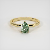 1.20 Ct. Green Sapphire Ring, 18K Yellow Gold 1