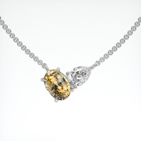 2.08 Ct. Bi Color Sapphire Necklace, Platinum 950 1