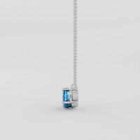 1.82 Ct. Blue Zircon Necklace, 10K White Gold 3
