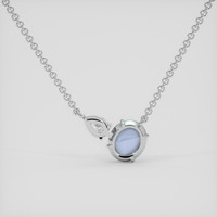 5.21 Ct. Greyish Blue Sapphire Necklace, 10K White Gold 4