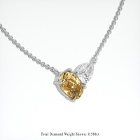 2.08 Ct. Bi Color Sapphire Necklace, 14K White Gold 2