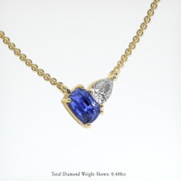 1.24 Ct. Blue Sapphire Necklace, 14K Yellow Gold 2