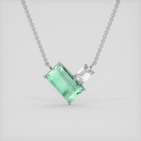 3.94 Ct. Emerald Necklace, Silver 1