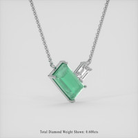 3.94 Ct. Emerald Necklace, Silver 2
