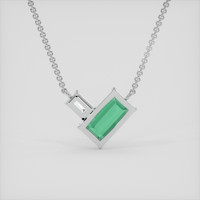 3.94 Ct. Emerald Necklace, Silver 4