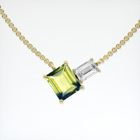 2.08 Ct. Bi Color Sapphire Necklace, 18K Yellow Gold 1