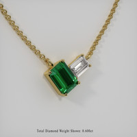 1.30 Ct. Emerald Necklace, 18K Yellow Gold 2