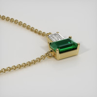 1.30 Ct. Emerald Necklace, 18K Yellow Gold 3