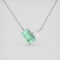 3.94 Ct. Emerald Necklace, Silver 1