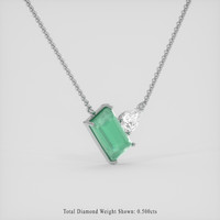 3.94 Ct. Emerald Necklace, Silver 2