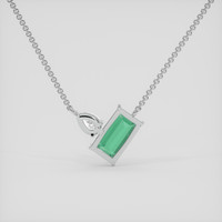 3.94 Ct. Emerald Necklace, Silver 4