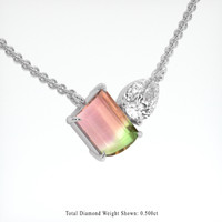 1.45 Ct. Gemstone Necklace, 14K White Gold 2