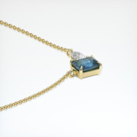 0.42 Ct. Greenish Blue Sapphire Necklace, 14K Yellow Gold 3
