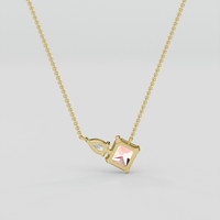 1.22 Ct. Peach Sapphire Necklace, 14K Yellow Gold 4