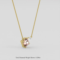1.22 Ct. Peach Sapphire Necklace, 18K Yellow Gold 2